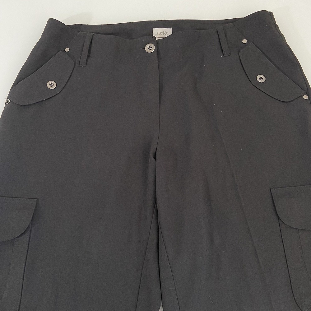 Cache Women's Black Dress Capri Crop Pants Cargo Size‎ 4 Casual Lightweight